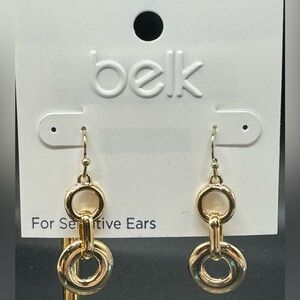 Belk Gold Tone Fish Hook Dangle Earrings